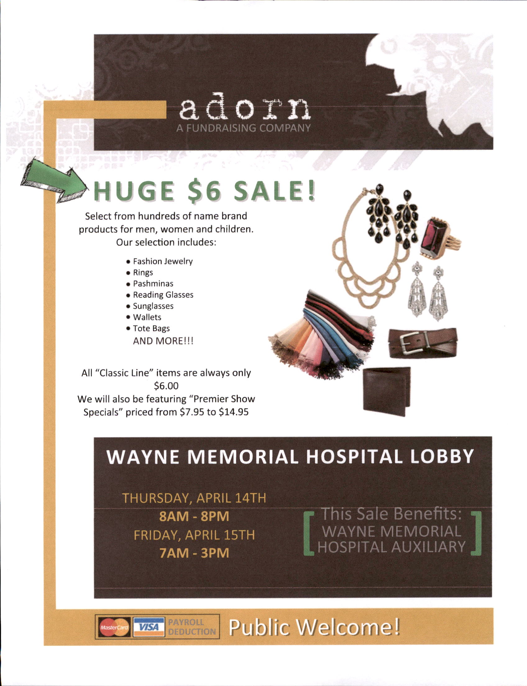 $6 Fundraiser Slated for April 14-15 at Wayne Memorial Hospital