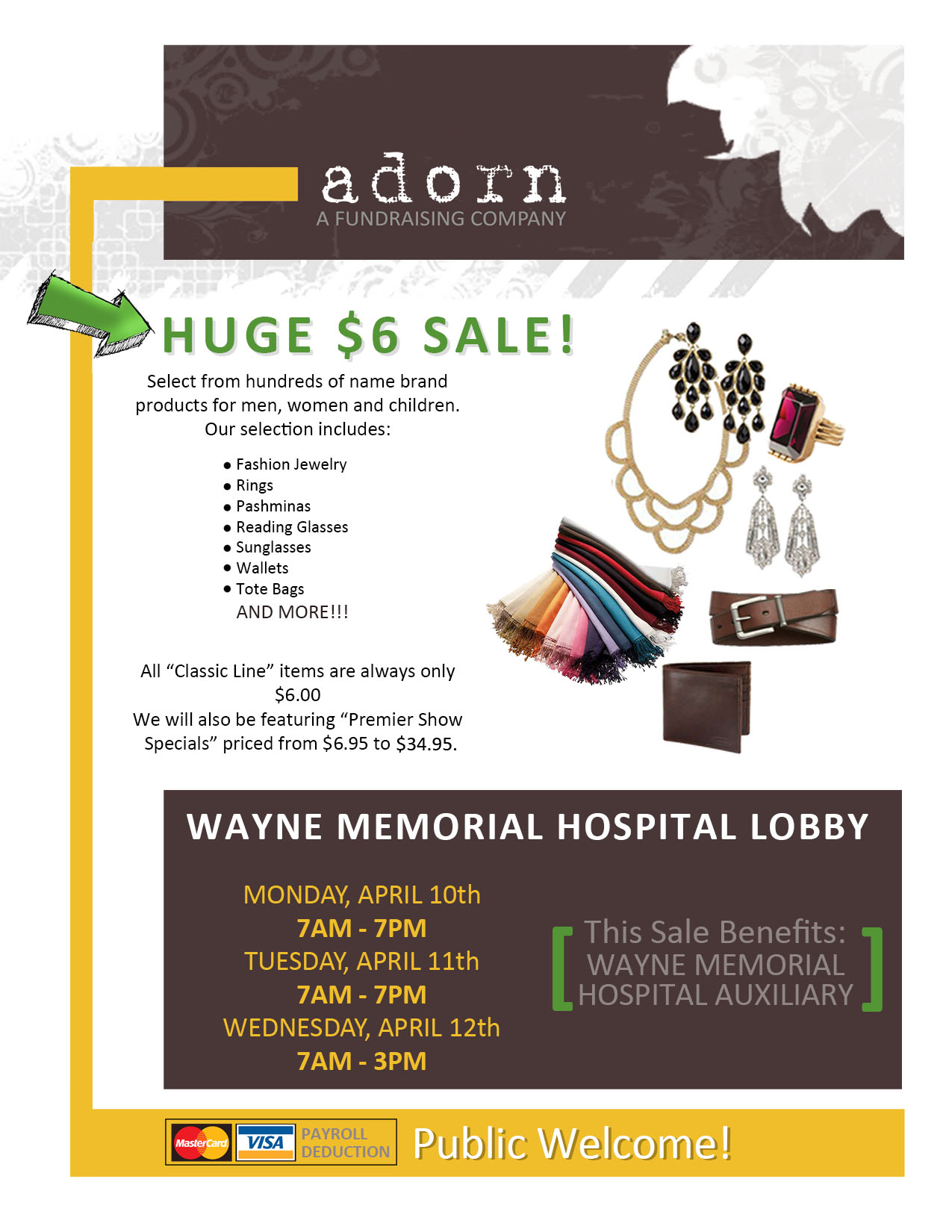 $6 Fundraiser Slated for April 10-12 at