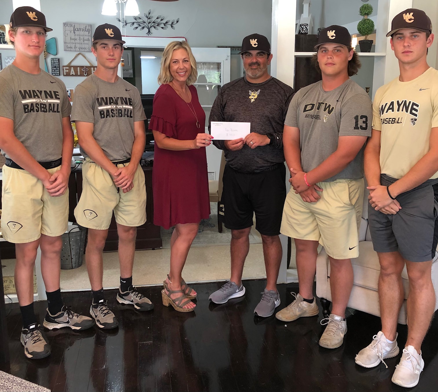 Wayne County Varsity Baseball Team Homers for $500 to Local Shelter